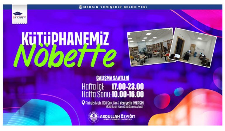 Yenişehir’de “Nöbetçi Kütüphane”