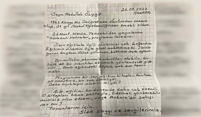 Başkan Abdullah Özyiğit’i Duygulandıran Mektup