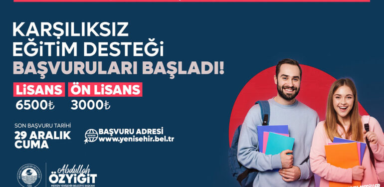 Yenişehir Belediyesi’nin Eğitim Desteği Başvuruları Başladı